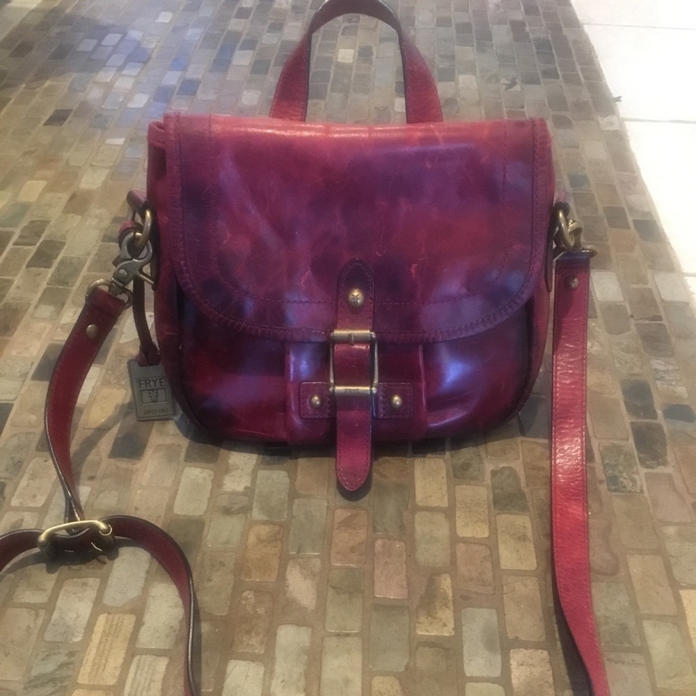 Frye Red leather crossbody new with tags